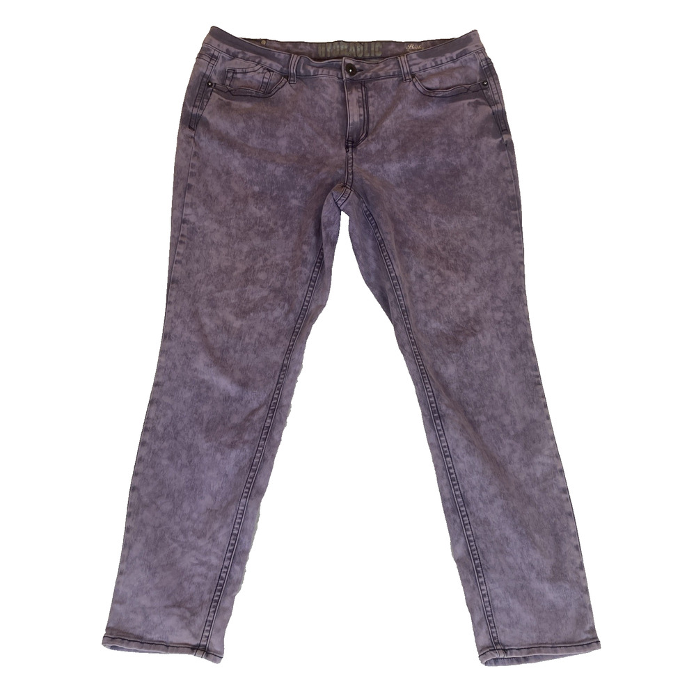 Hydraulic Bailey Super Skinny Jeans 20W Purple Acid Wash Stretch Rhinestone